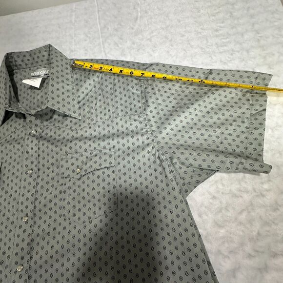 Wrangler Wrancher Geometric Pearl Snaps SS Shirts Men's Size 2XT MTW1414 - Picture 9 of 10